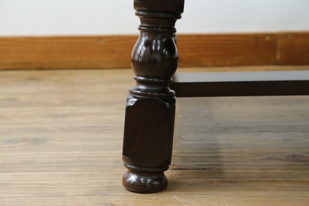 中古　超美品!!　特注品　松本民芸家具　クラシカルな佇まいが美しい座卓　定価約29万円　(R-085146)