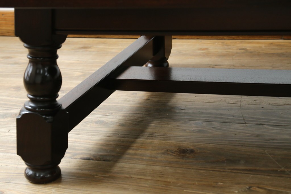 中古　超美品!!　特注品　松本民芸家具　クラシカルな佇まいが美しい座卓　定価約29万円　(R-085146)