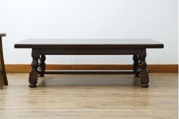中古　超美品!!　特注品　松本民芸家具　クラシカルな佇まいが美しい座卓　定価約29万円　(R-085146)
