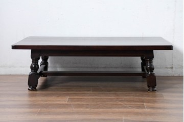 中古　超美品!!　特注品　松本民芸家具　クラシカルな佇まいが美しい座卓　定価約29万円相当　(R-085146)