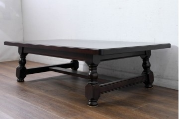 中古　超美品!!　特注品　松本民芸家具　クラシカルな佇まいが美しい座卓　定価約29万円相当　(R-085146)