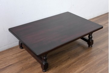 中古　超美品!!　特注品　松本民芸家具　クラシカルな佇まいが美しい座卓　定価約29万円相当　(R-085146)