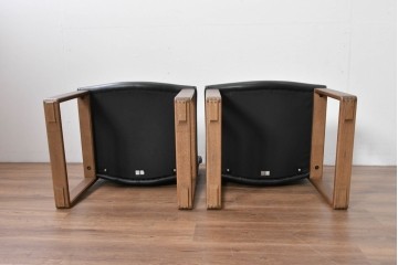 中古　美品　CONDE HOUSE(カンディハウス)　BOLS(ボルス)　革　広い座面とワイドな背もたれがホールド感をつくりだすダイニングチェア2脚　セット定価約32万円相当　(R-085147)