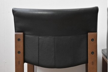 中古　美品　CONDE HOUSE(カンディハウス)　BOLS(ボルス)　革　広い座面とワイドな背もたれがホールド感をつくりだすダイニングチェア2脚　セット定価約32万円相当　(R-085147)