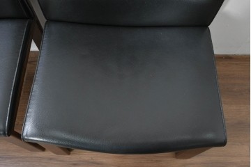 中古　美品　CONDE HOUSE(カンディハウス)　BOLS(ボルス)　革　広い座面とワイドな背もたれがホールド感をつくりだすダイニングチェア2脚　セット定価約32万円相当　(R-085147)