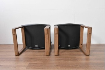 中古　美品　CONDE HOUSE(カンディハウス)　BOLS(ボルス)　革　広い座面とワイドな背もたれがホールド感をつくりだすダイニングチェア2脚　セット定価約32万円相当　(R-085148)