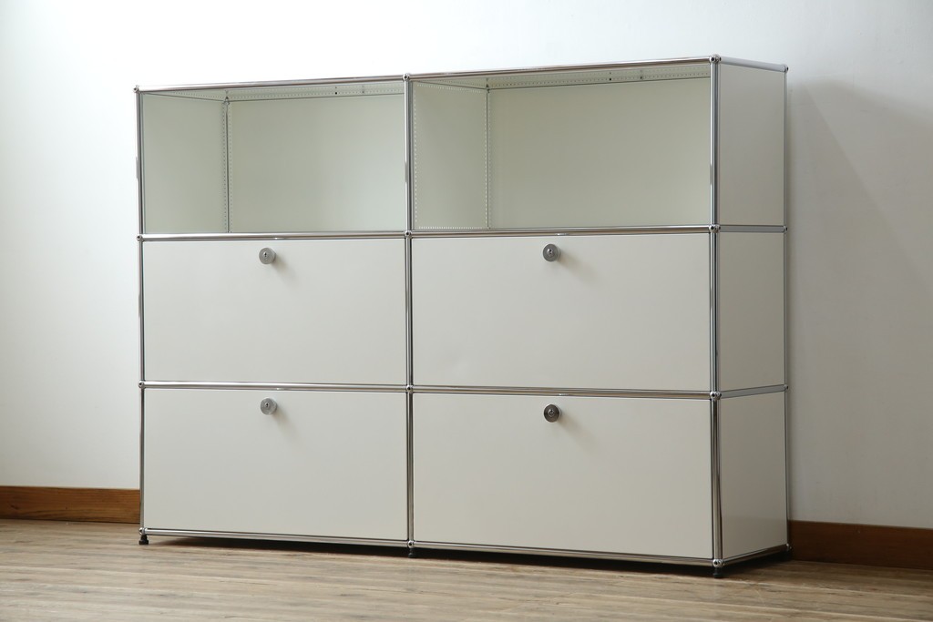 中古　美品　スイス　USMハラー(USM Haller)　ホームオフィスにもおすすめなモジュール式3段キャビネット　定価約47万2千円相当　(R-085150)