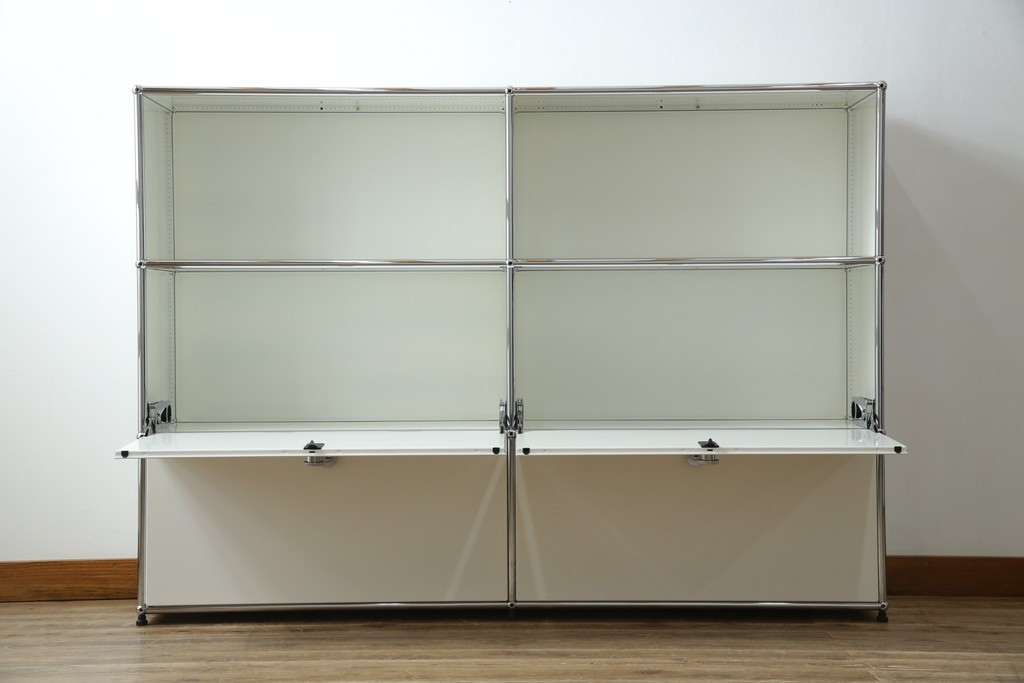 中古　美品　スイス　USMハラー(USM Haller)　ホームオフィスにもおすすめなモジュール式3段キャビネット　定価約47万2千円相当　(R-085150)