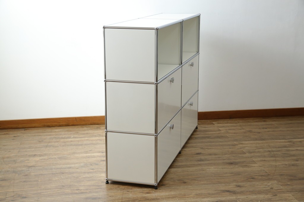 中古　美品　スイス　USMハラー(USM Haller)　ホームオフィスにもおすすめなモジュール式3段キャビネット　定価約47万2千円相当　(R-085150)
