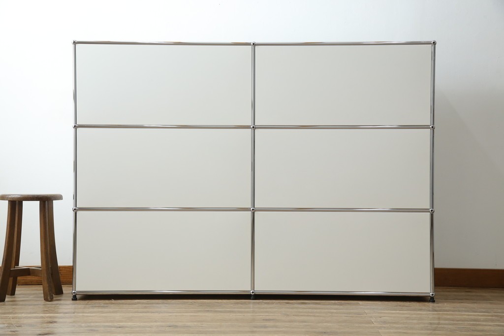 中古　美品　スイス　USMハラー(USM Haller)　ホームオフィスにもおすすめなモジュール式3段キャビネット　定価約47万2千円相当　(R-085150)