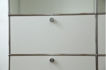 中古　美品　スイス　USMハラー(USM Haller)　モジュール構造の3段キャビネット　定価約47万2千円　(R-085151)