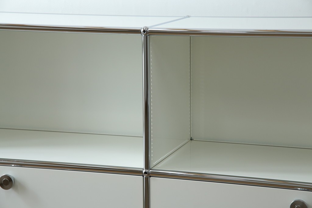 中古　美品　スイス　USMハラー(USM Haller)　モジュール構造の3段キャビネット　定価約47万2千円　(R-085151)