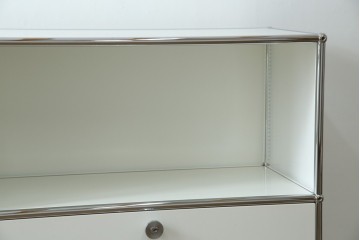 中古　美品　スイス　USMハラー(USM Haller)　モジュール構造の3段キャビネット　定価約47万2千円　(R-085151)