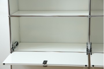 中古　美品　スイス　USMハラー(USM Haller)　モジュール構造の3段キャビネット　定価約47万2千円　(R-085151)