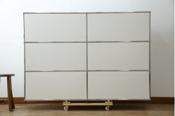 中古　美品　スイス　USMハラー(USM Haller)　モジュール構造の3段キャビネット　定価約47万2千円　(R-085151)