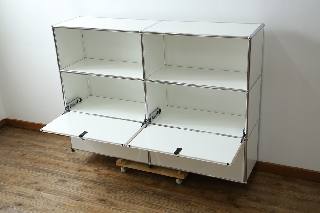 中古　美品　スイス　USMハラー(USM Haller)　モジュール構造の3段キャビネット　定価約47万2千円　(R-085151)