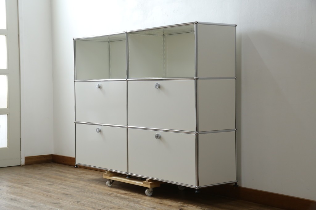 中古　美品　スイス　USMハラー(USM Haller)　モジュール構造の3段キャビネット　定価約47万2千円　(R-085151)