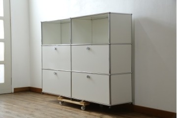 中古　美品　スイス　USMハラー(USM Haller)　モジュール構造の3段キャビネット　定価約47万2千円　(R-085151)