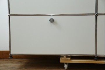 中古　美品　スイス　USMハラー(USM Haller)　モジュール構造の3段キャビネット　定価約47万2千円　(R-085151)