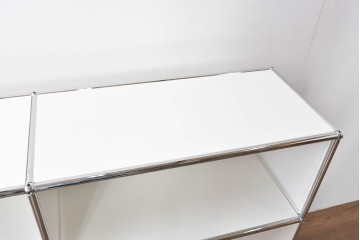 中古　美品　スイス　USMハラー(USM Haller)　モジュール構造の3段キャビネット　定価約47万2千円相当　(R-085151)