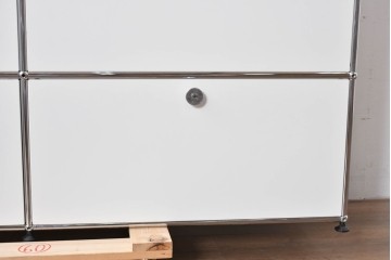 中古　美品　スイス　USMハラー(USM Haller)　モジュール構造の3段キャビネット　定価約47万2千円相当　(R-085151)