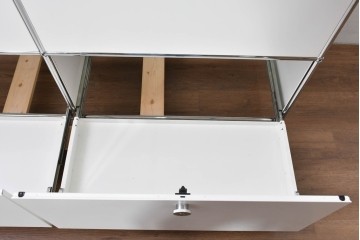 中古　美品　スイス　USMハラー(USM Haller)　モジュール構造の3段キャビネット　定価約47万2千円相当　(R-085151)