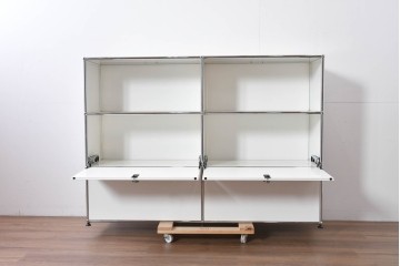 中古　美品　スイス　USMハラー(USM Haller)　モジュール構造の3段キャビネット　定価約47万2千円相当　(R-085151)