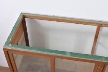 和製ヴィンテージ　ナラ材　時を重ねて生まれた木の味わいが魅力のガラスケース　(R-085152)