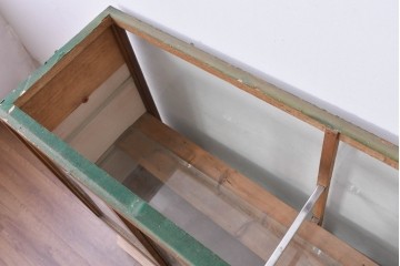 和製ヴィンテージ　ナラ材　時を重ねて生まれた木の味わいが魅力のガラスケース　(R-085152)