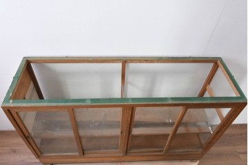 和製ヴィンテージ　ナラ材　時を重ねて生まれた木の味わいが魅力のガラスケース　(R-085152)