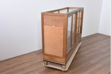 和製ヴィンテージ　ナラ材　時を重ねて生まれた木の味わいが魅力のガラスケース　(R-085152)