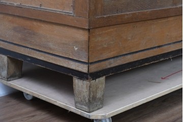 和製ヴィンテージ　ナラ材　時を重ねて生まれた木の味わいが魅力のガラスケース　(R-085152)