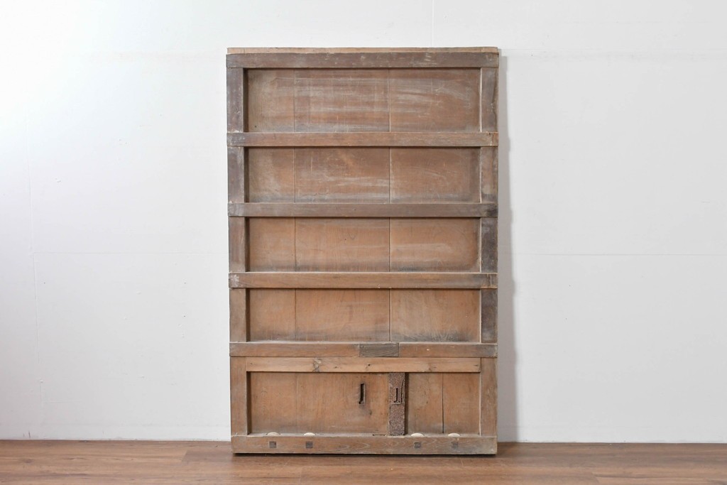 アンティーク建具　明治～大正　総欅(ケヤキ)材　力強い木目が印象的な蔵戸1枚　(R-085159)