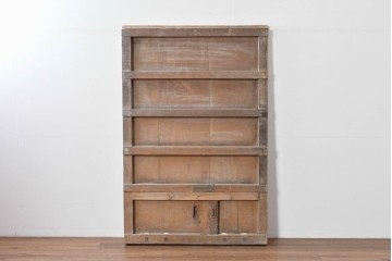 アンティーク建具　明治～大正　総欅(ケヤキ)材　力強い木目が印象的な蔵戸1枚　(R-085159)