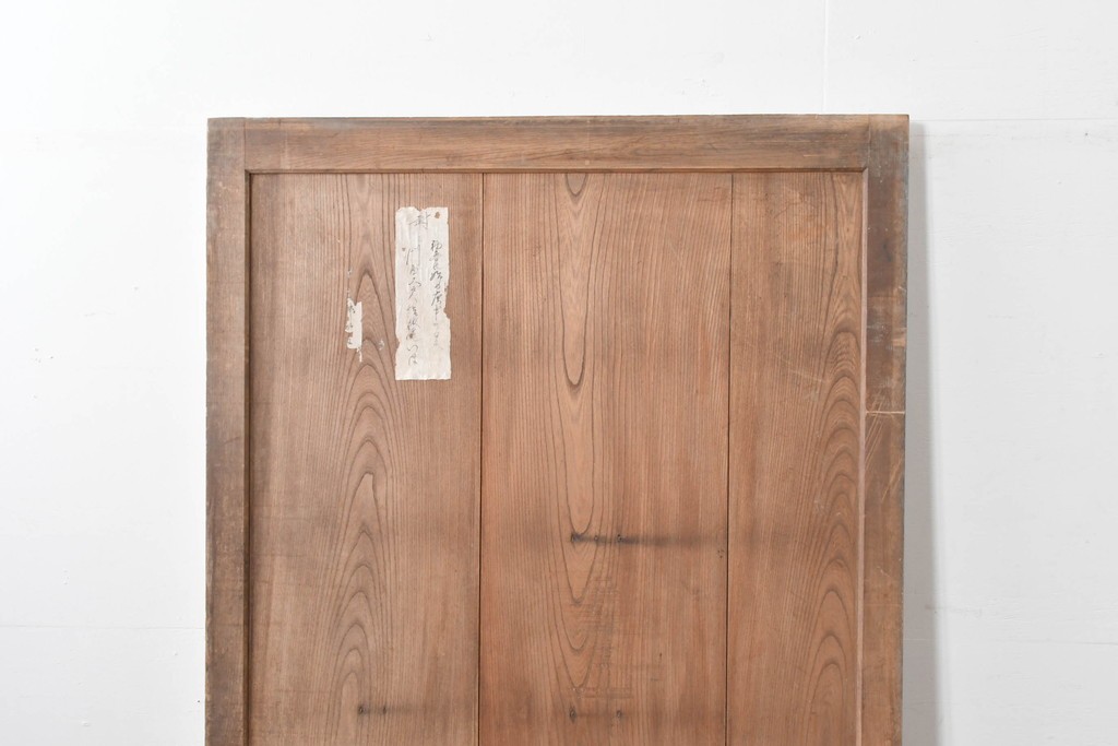 アンティーク建具　明治～大正　総欅(ケヤキ)材　力強い木目が印象的な蔵戸1枚　(R-085159)