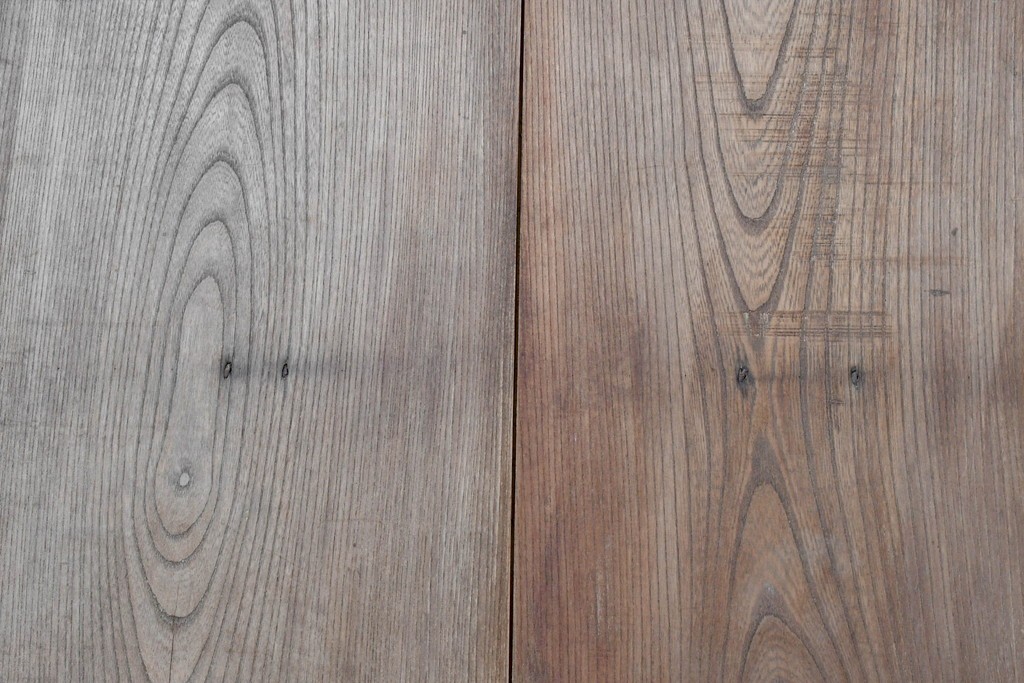 アンティーク建具　明治～大正　総欅(ケヤキ)材　力強い木目が印象的な蔵戸1枚　(R-085159)