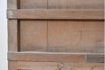 アンティーク建具　明治～大正　総欅(ケヤキ)材　力強い木目が印象的な蔵戸1枚　(R-085159)