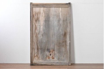 アンティーク建具　明治～大正　欅(ケヤキ)材　栗材　長い年月を経た木肌が味わい深い蔵戸1枚　(R-085160)