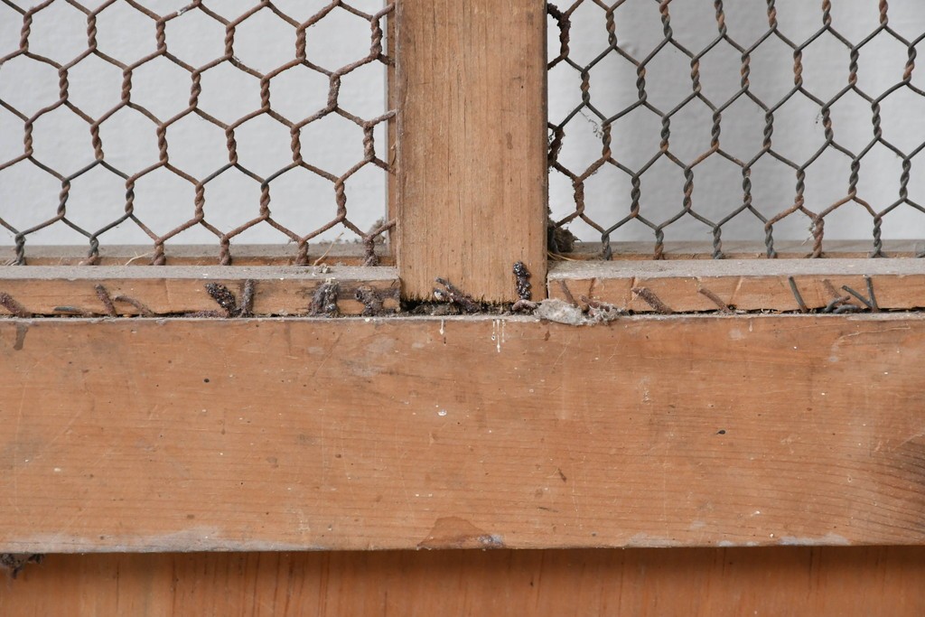 アンティーク建具　明治～大正　時代を経た素朴な風合いが味わい深い升目蔵戸1枚　(R-085162)