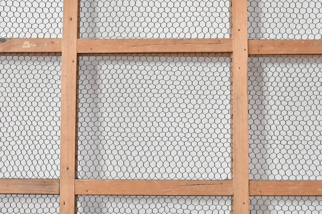 アンティーク建具　明治～大正　時代を経た素朴な風合いが味わい深い升目蔵戸1枚　(R-085162)