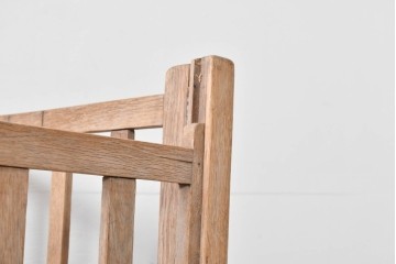 和製アンティーク　時代物　希少　ナラ材　素朴な木肌が魅力の折り畳み式ベビーベッド　(R-085163)