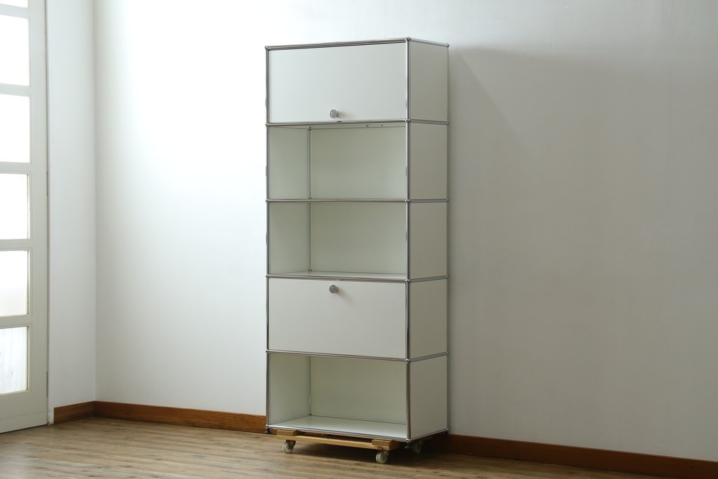 中古　美品　スイス　USMハラー(USM Haller)　モジュール構造の5段シェルフ　定価約35万5千円　(R-085164)