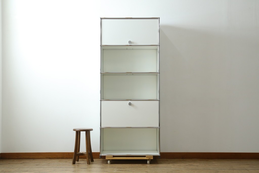 中古　美品　スイス　USMハラー(USM Haller)　モジュール構造の5段シェルフ　定価約35万5千円　(R-085164)