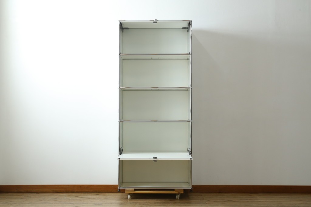 中古　美品　スイス　USMハラー(USM Haller)　モジュール構造の5段シェルフ　定価約35万5千円　(R-085164)
