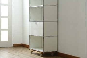 中古　美品　スイス　USMハラー(USM Haller)　モジュール構造の5段シェルフ　定価約35万5千円　(R-085164)