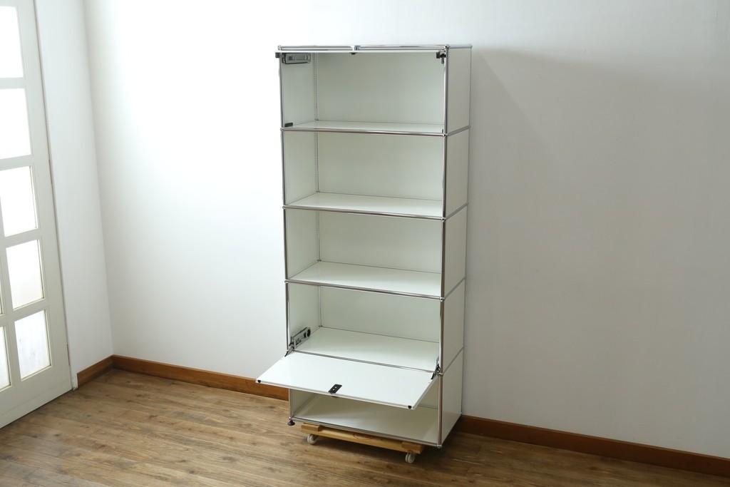 中古　美品　スイス　USMハラー(USM Haller)　モジュール構造の5段シェルフ　定価約35万5千円　(R-085164)