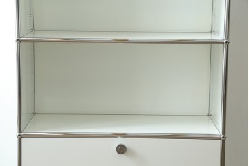 中古　美品　スイス　USMハラー(USM Haller)　モジュール構造の5段シェルフ　定価約35万5千円　(R-085164)