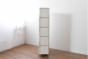 中古　美品　スイス　USMハラー(USM Haller)　モジュール構造の5段シェルフ　定価約35万5千円相当　(R-085164)