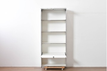 中古　美品　スイス　USMハラー(USM Haller)　モジュール構造の5段シェルフ　定価約35万5千円相当　(R-085164)