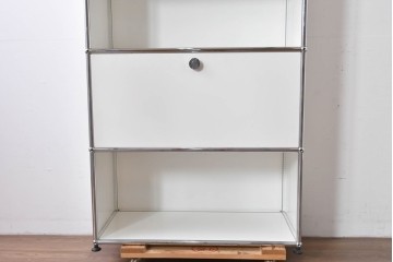 中古　美品　スイス　USMハラー(USM Haller)　モジュール構造の5段シェルフ　定価約35万5千円相当　(R-085164)